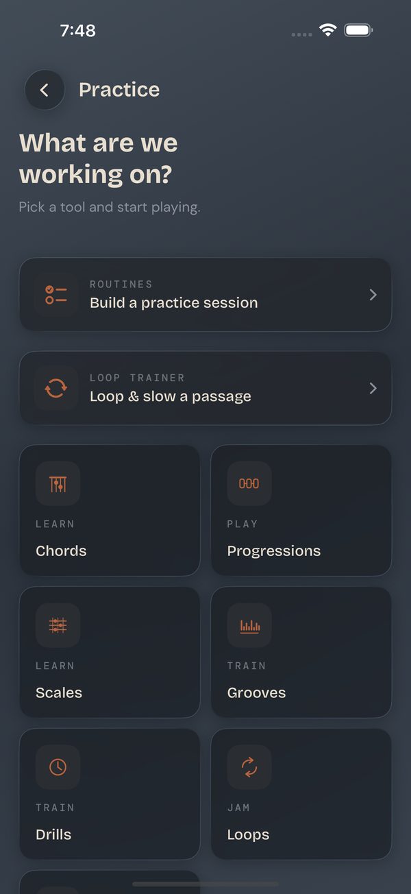 Bass Buddha — practice screen