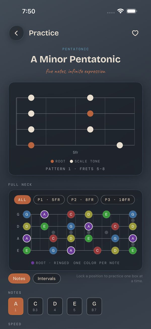 Bass Buddha — practice screen